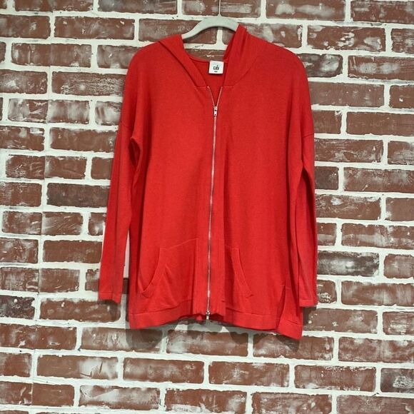 B9 Women’s CABi Red Soft Casual Pullover Zip Fleece Jacket Hoodie Size XXS - Picture 1 of 9